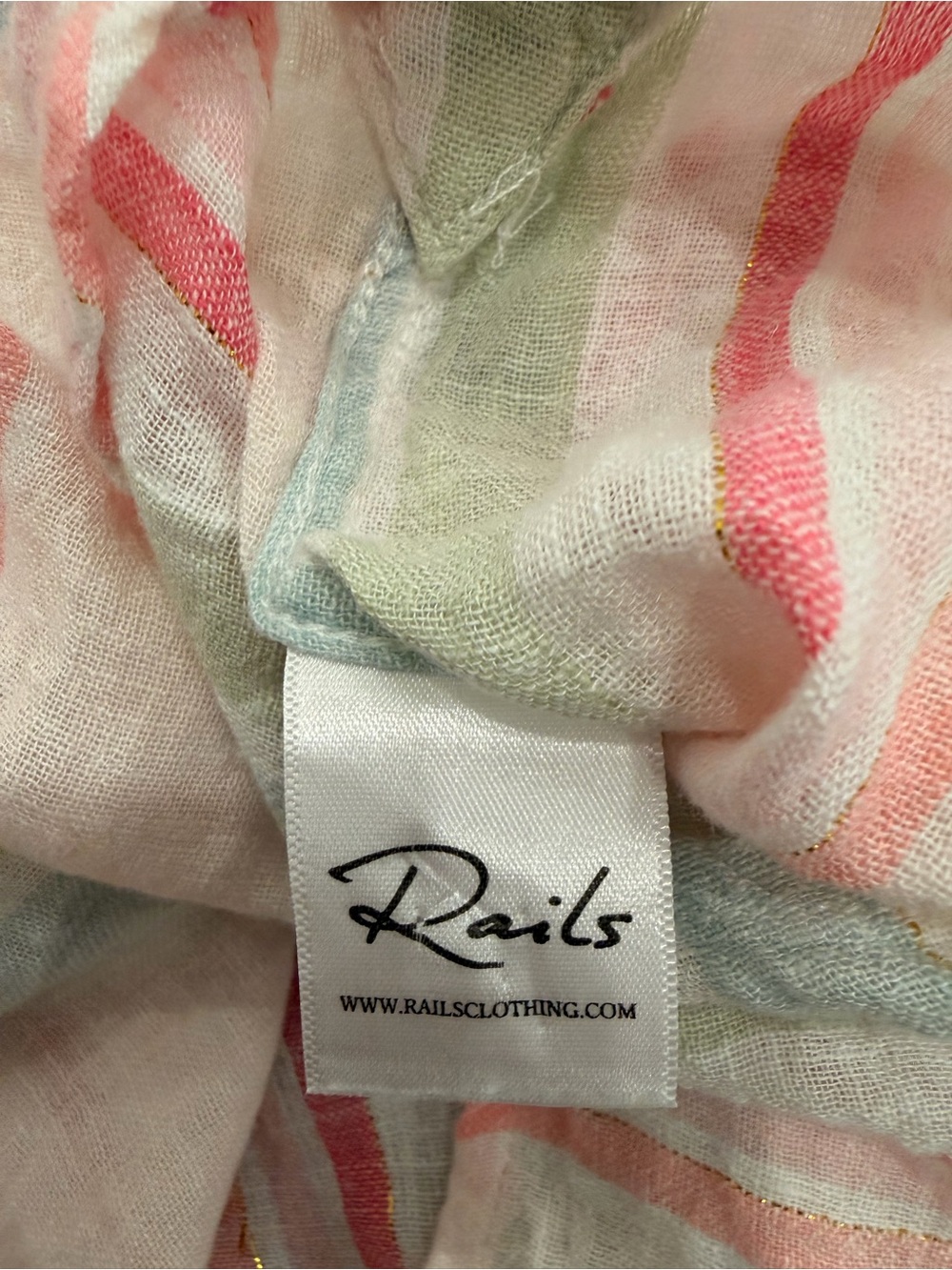 Rails Charli Matera Stripe Lurex Metallic Gauze Button Down Shirt Size Small - Picture 11 of 15